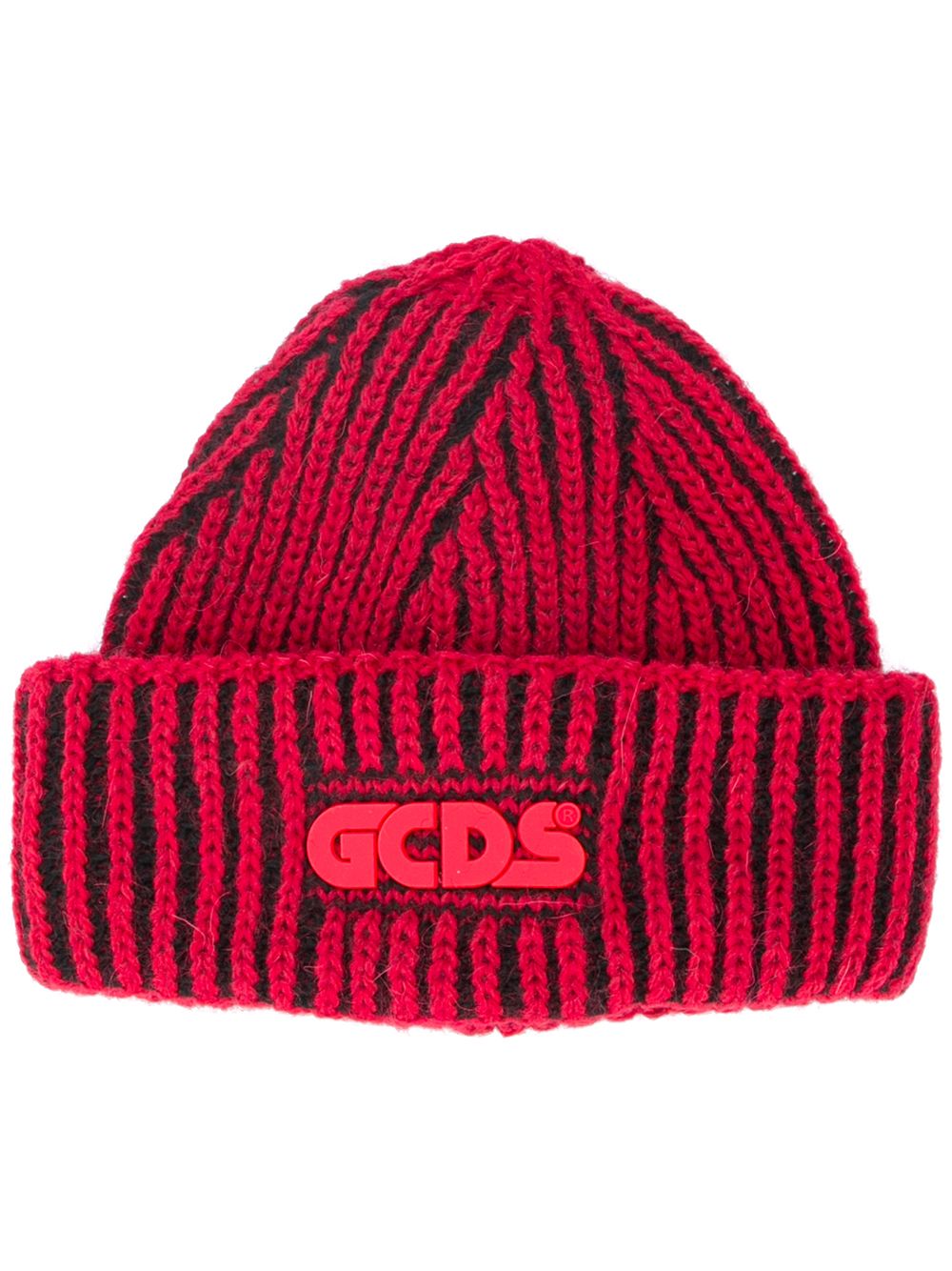 фото Gcds шапка бини в рубчик с логотипом