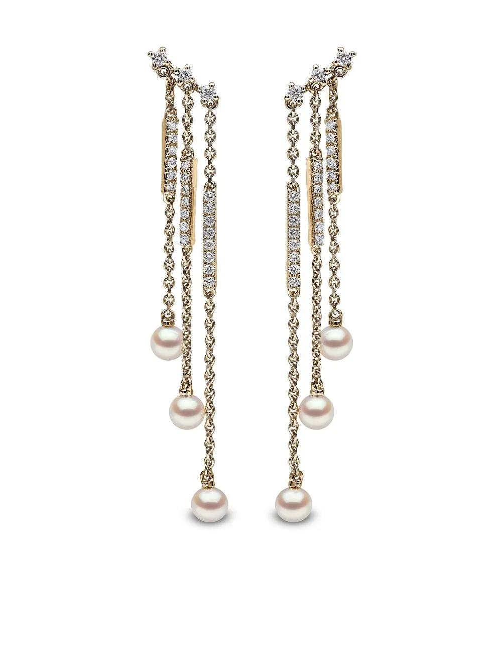 Yoko London Sleek アコヤパール&ダイヤモンド ピアス 18Kイエローゴールド - ゴールドトーン Yoko London Sleek アコヤパール&ダイヤモンド ピアス 18Kイエローゴールド - ゴールドトーン