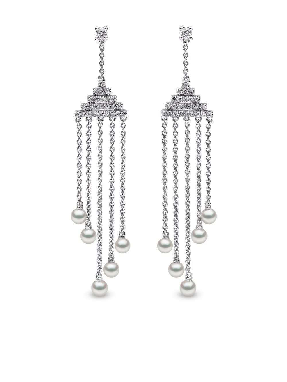 

Yoko London 18kt white gold Sleek Akoya pearl and diamond earrings - Silver