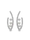 Yoko London 18kt white gold Sleek Akoya pearl and diamond earrings - Silver