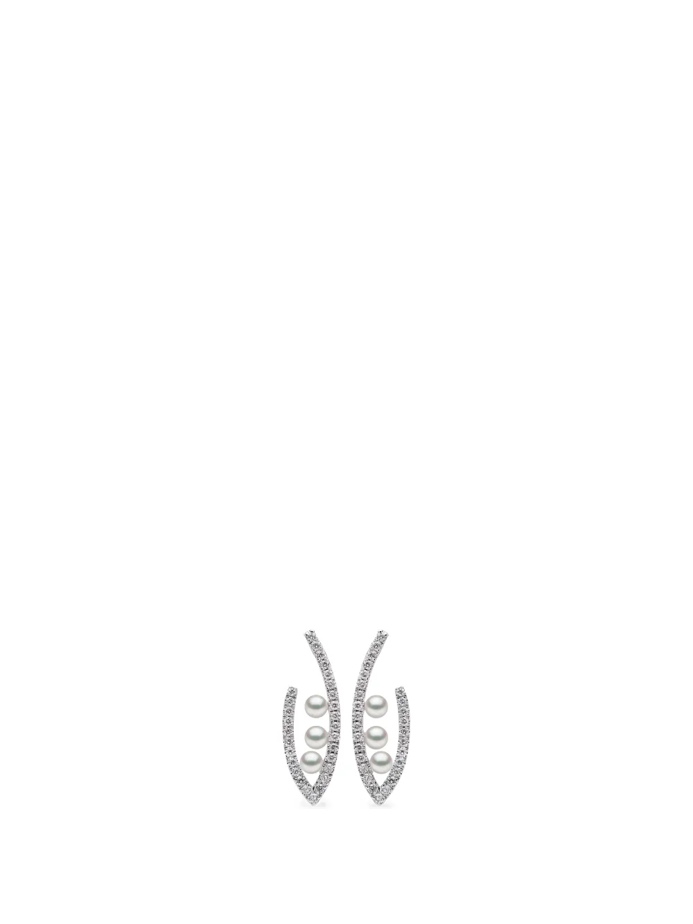 Yoko London Sleek Akoya pearl and diamond earrings · OS