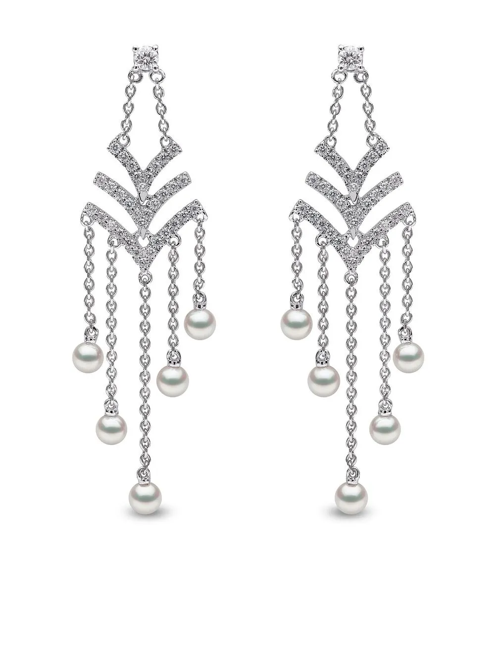 

Yoko London 18kt white gold Sleek Akoya pearl and diamond earrings - Silver