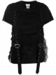 الصورة 1 من Comme Des Garçons Noir Kei Ninomiya تيشيرت بكشكشة وسيور بإبزيم