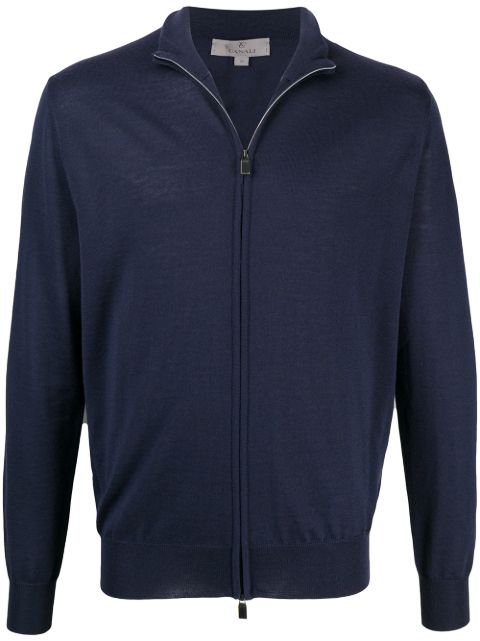 Canali fine-knit zipped cardigan 