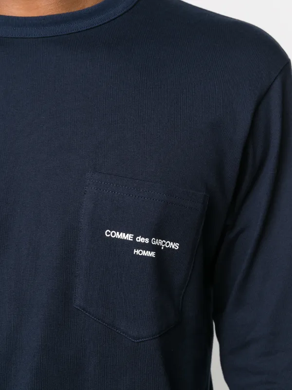 comme des garcons homme long sleeve logo tee