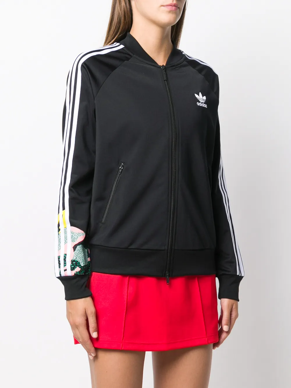 adidas Trainingsjack met grafische print en rits Zwart