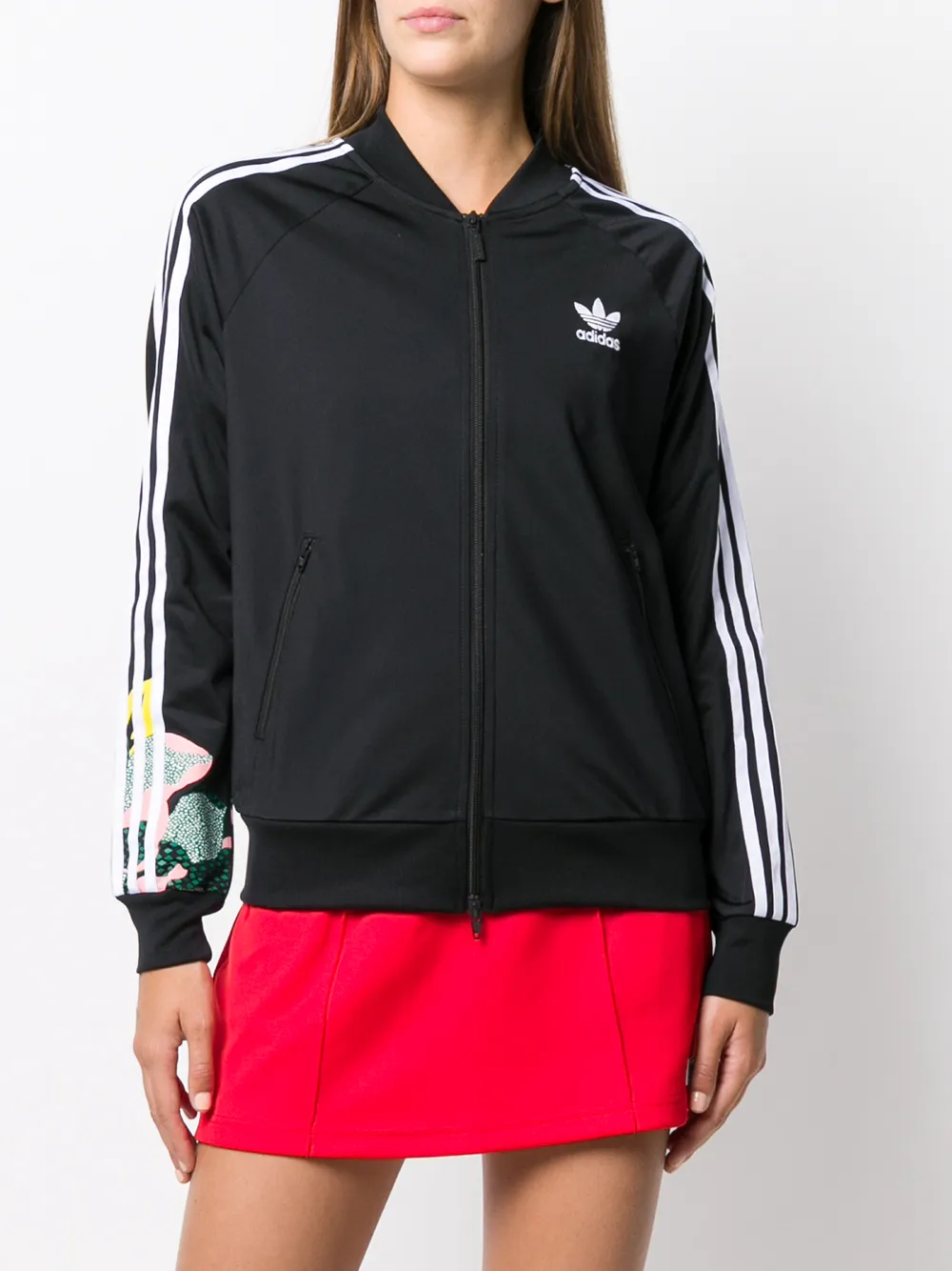 adidas Trainingsjack met grafische print en rits Zwart