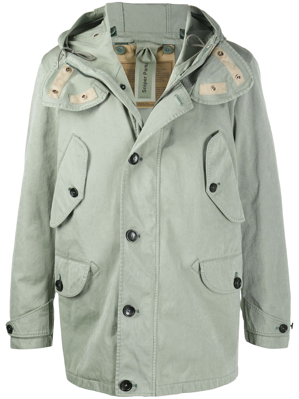 

Ten C impermeable con botones - Verde