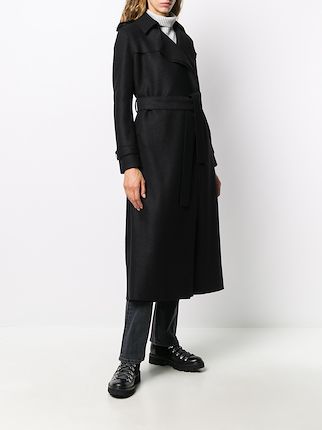 long-sleeved belted coat展示图