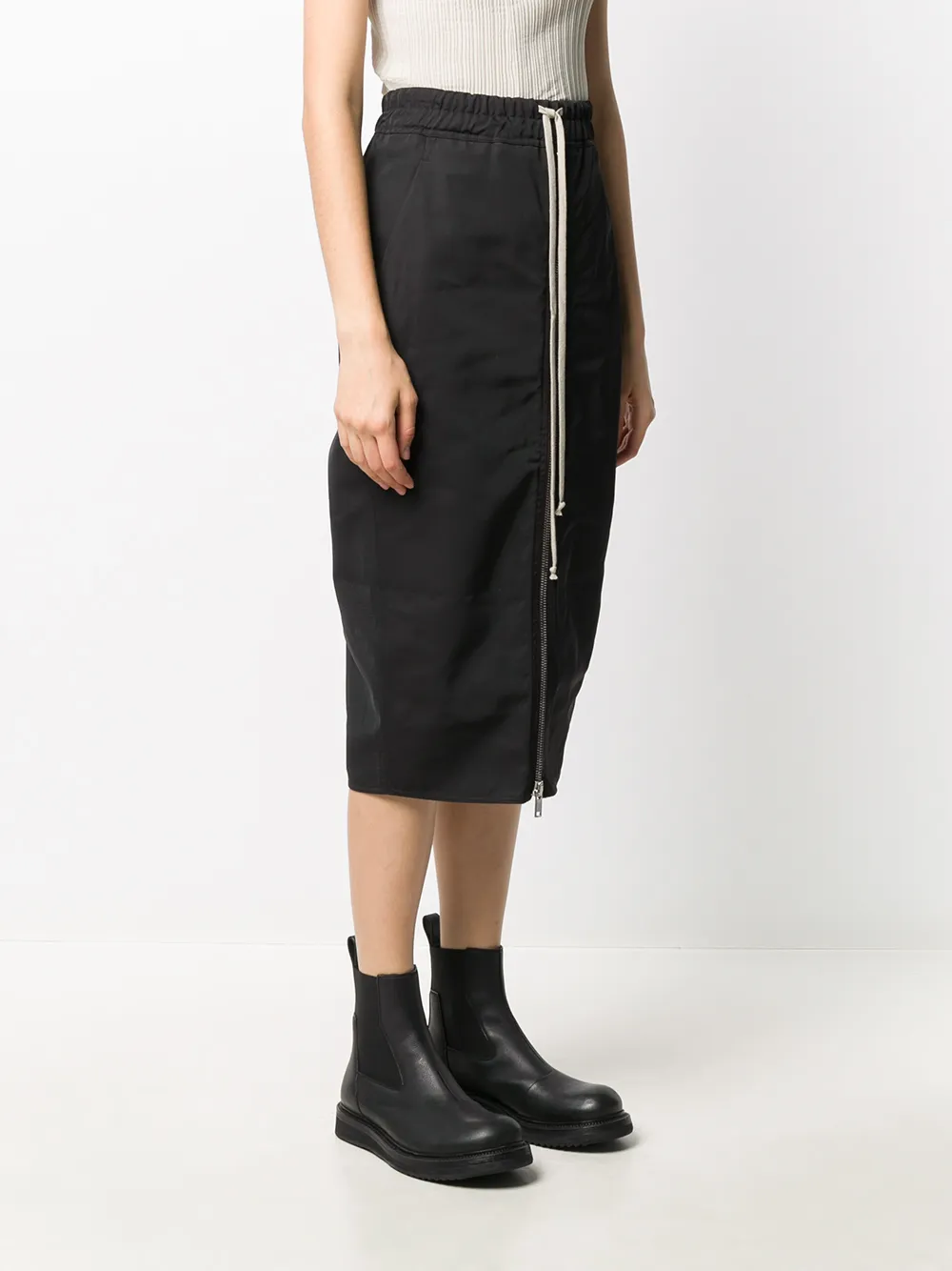 Rick Owens Kokerrok met rits Zwart
