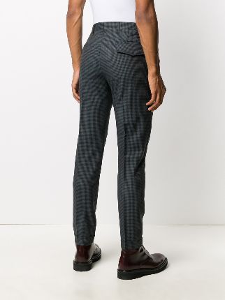 fine check pattern slim-fit trousers展示图