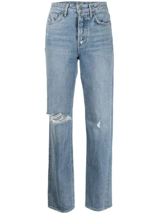 Shop blue Grlfrnd Mica straight jeans 