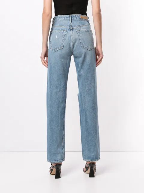 Shop blue Grlfrnd Mica straight jeans 