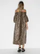 GANNI leopard-print off-shoulder dress