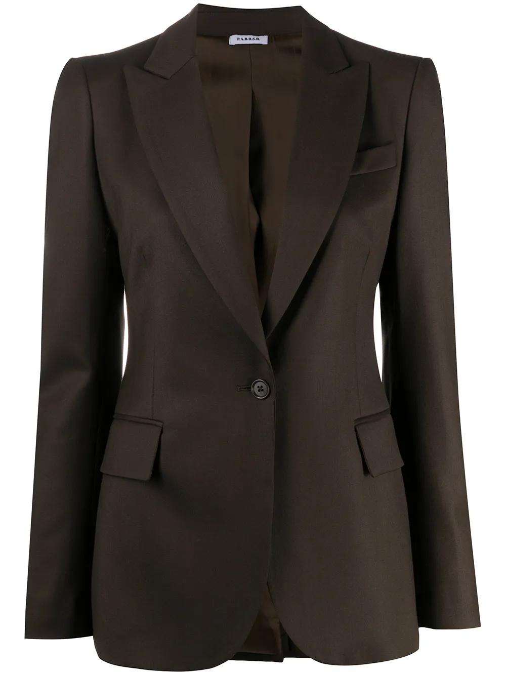 P.A.R.O.S.H. long-sleeved flap pockets blazer | Brown | Image 1