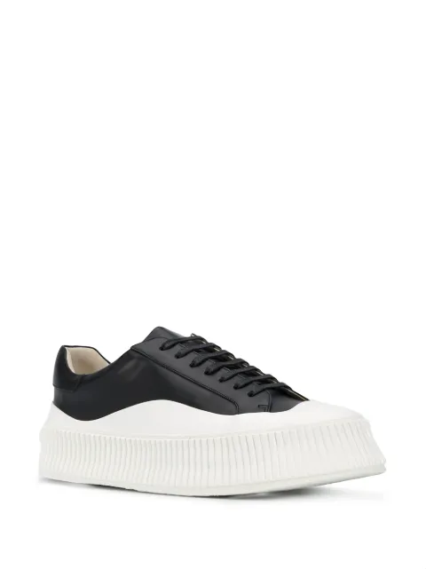 jil sander leather platform sneakers