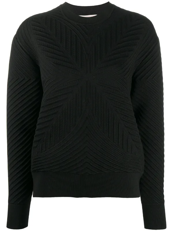 Alexander McQueen Patterned Rib-knit Jumper in Black