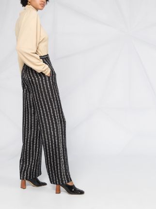 chain print wide-leg trousers展示图