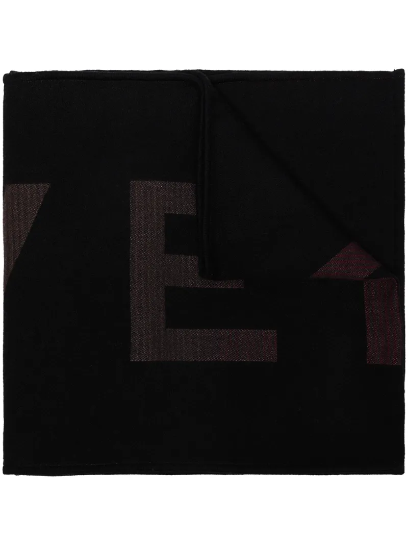 Click to view more detailed imagery on our partner's website Givenchy Black Wool Logo Scarf