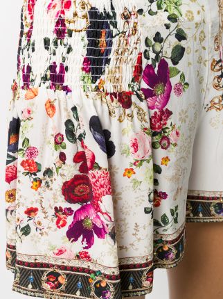 floral flared silk shorts展示图