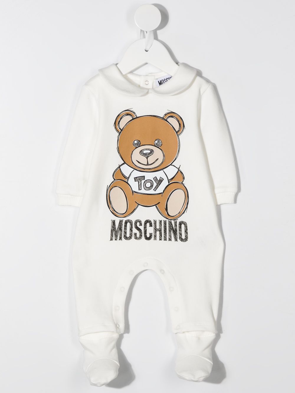 фото Moschino kids комплект из комбинезона, шапки и нагрудника с принтом