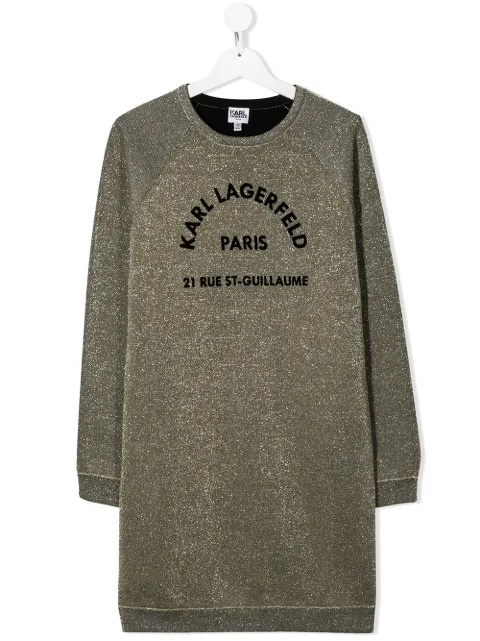 Karl Lagerfeld Kids كنزة طويلة بشعار