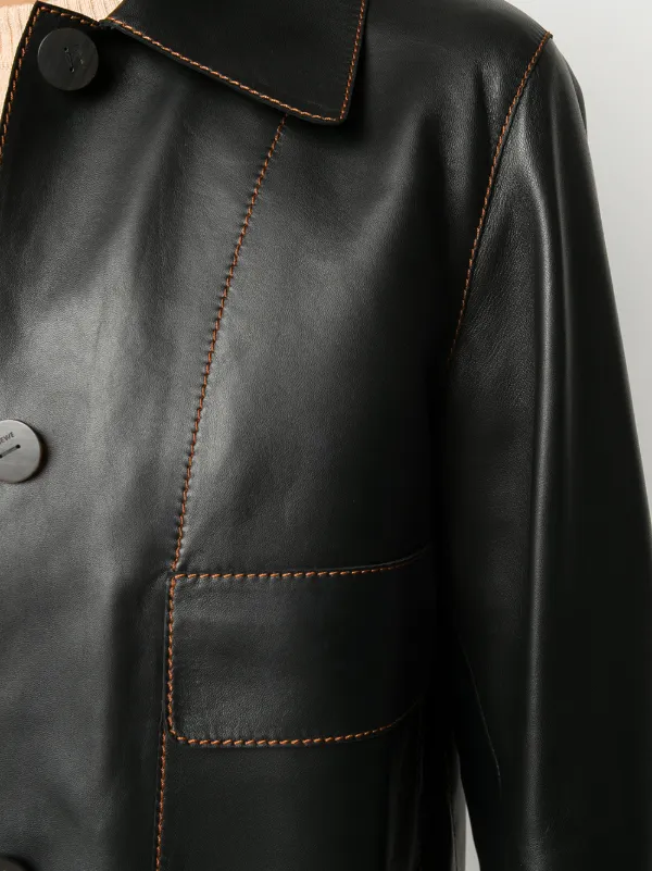 LOEWE button-down Leather Jacket - Farfetch