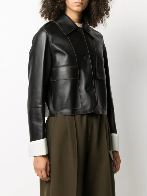 LOEWE button-down Leather Jacket - Farfetch