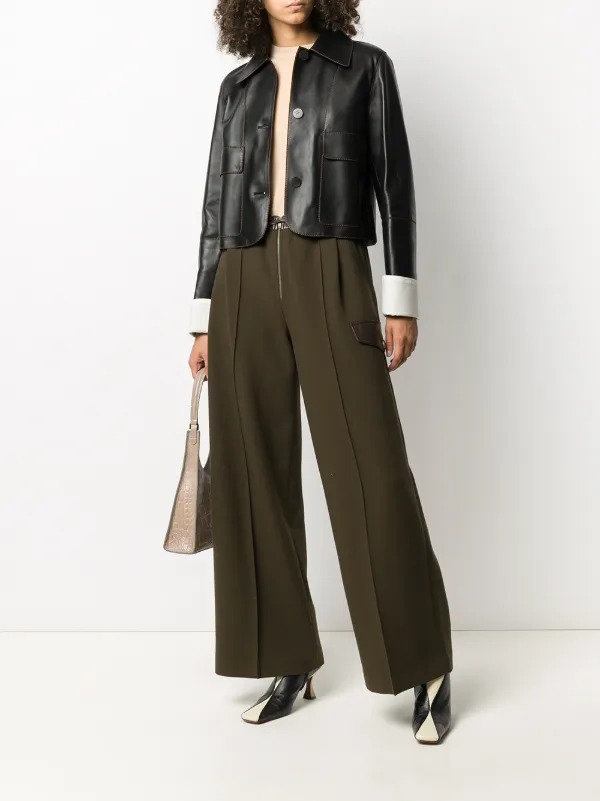 LOEWE button-down Leather Jacket - Farfetch