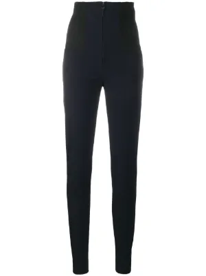 womens black high waisted skinny trousers