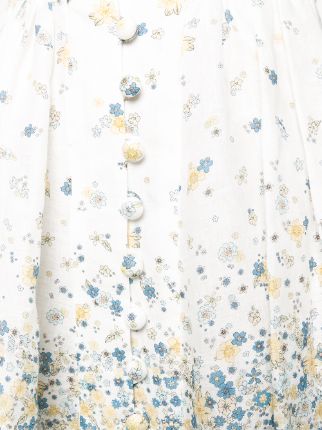 puff-sleeves floral dress展示图