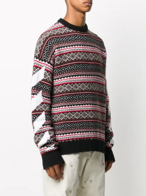off white crew neck jumper