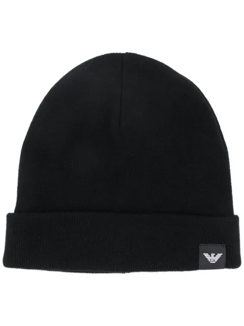Emporio Armani logo patch beanie