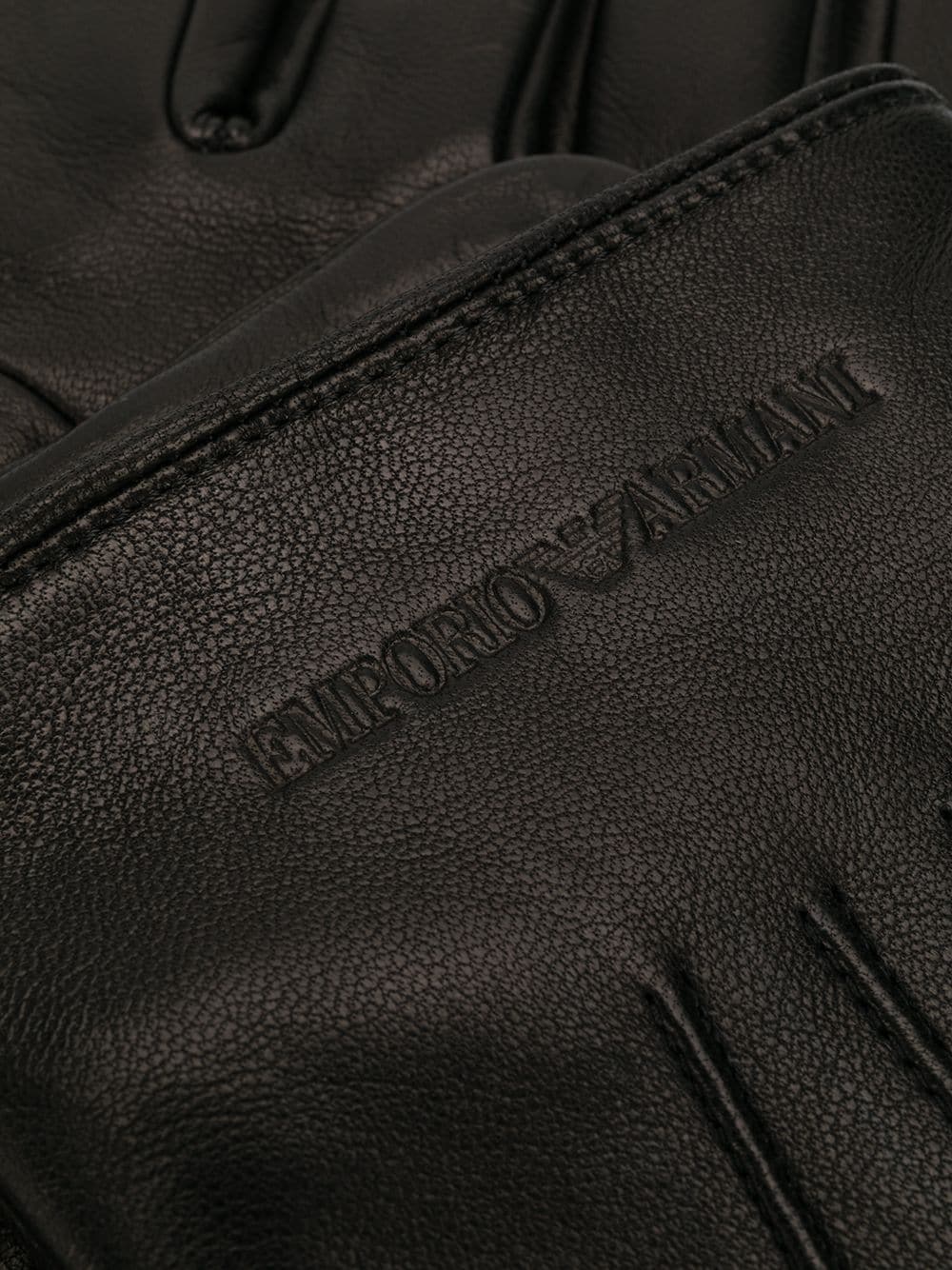 Emporio Armani Handschoenen met gegraveerd logo - Zwart