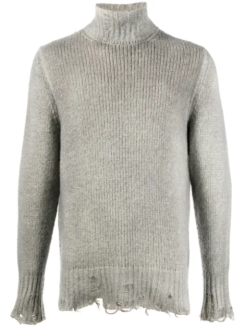 Avant Toi distressed roll-neck jumper 