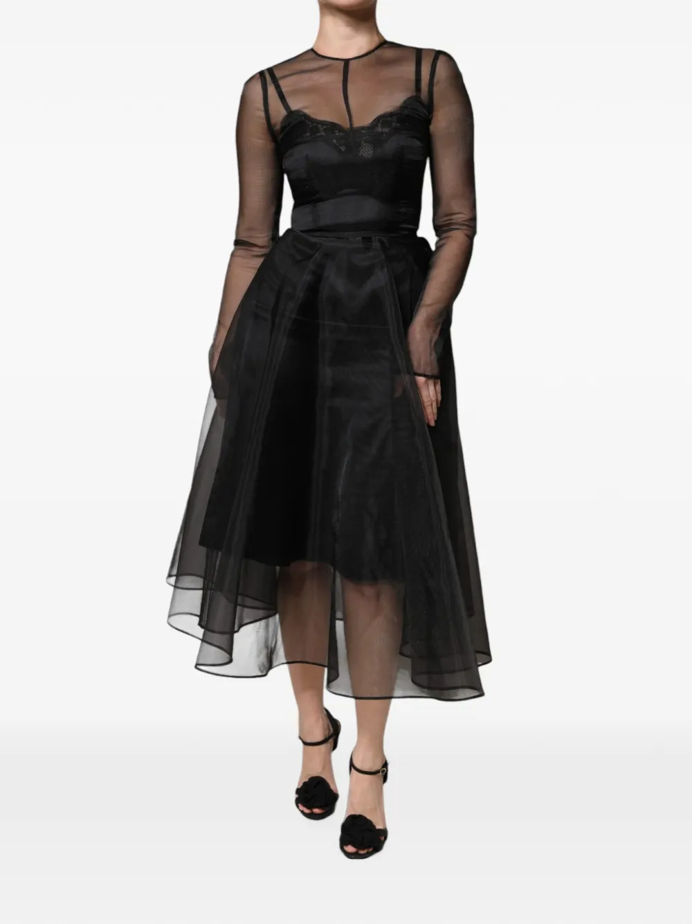 Dolce & Gabbana robe mi-longue à design drapé - Noir