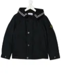 Stone Island Junior hooded logo patch jacket - Blue