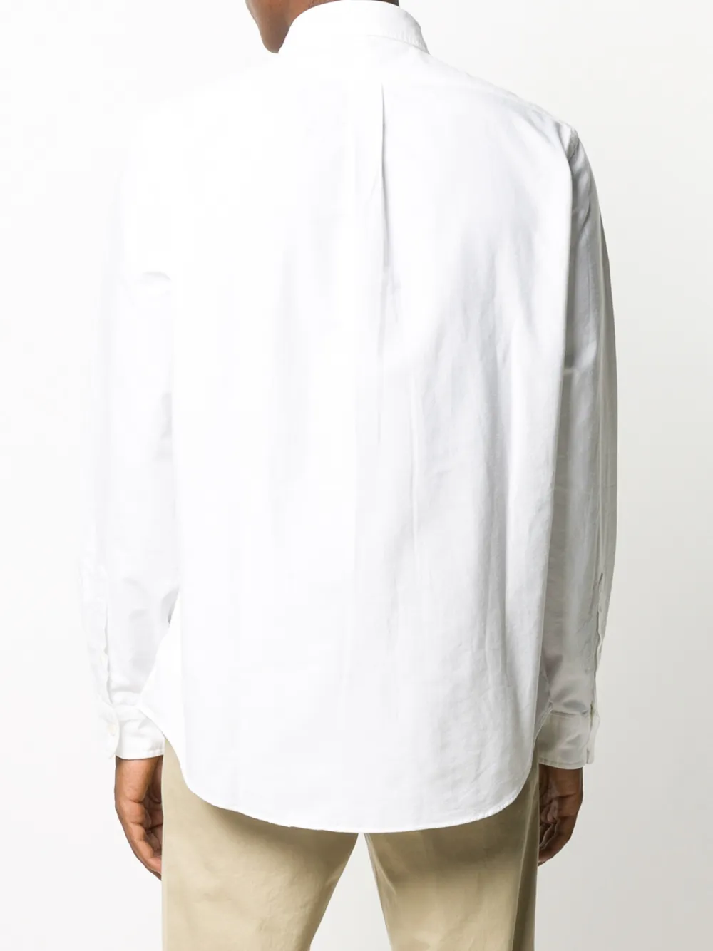 Shop Polo Ralph Lauren Embroidered Logo Cotton Shirt In White