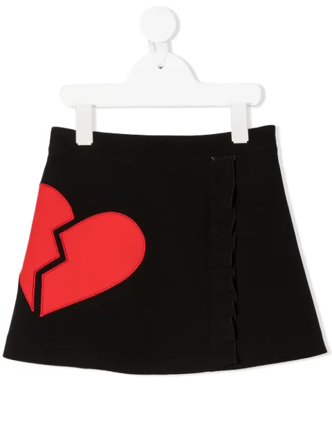 MSGM Kids broken heart mini skirt