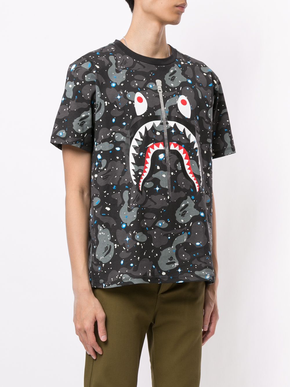 A BATHING APE® Camouflage Shark Print Cotton T-shirt - Farfetch