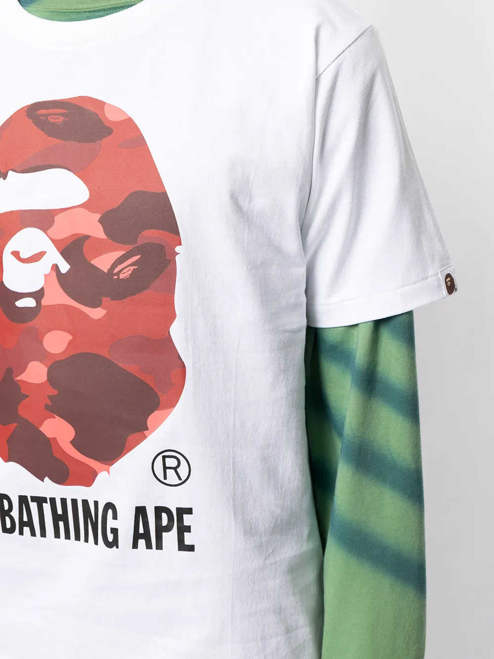 фото A bathing ape® футболка с логотипом и камуфляжным принтом