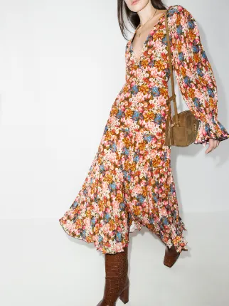 Alexis floral print midi dress展示图