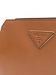 Prada top zip calf leather clutch bag
