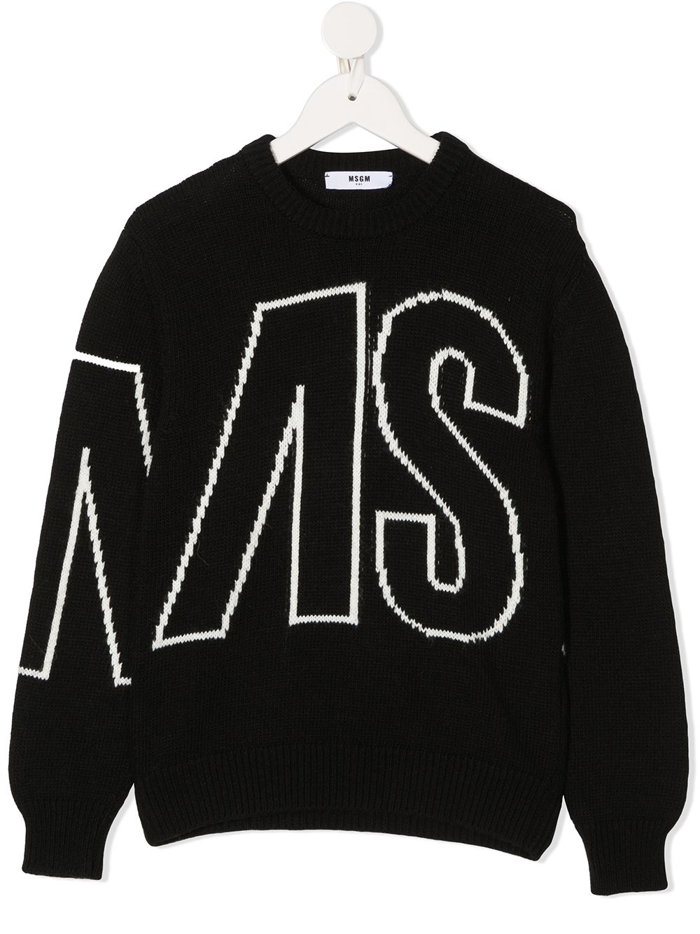 фото Msgm kids свитер с жаккардовым логотипом