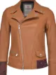 Pinko paisley-patchwork biker jacket