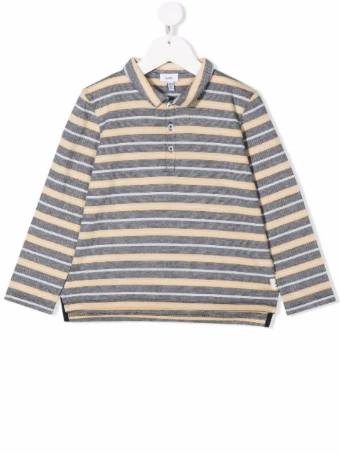Knot striped-pattern polo shirt
