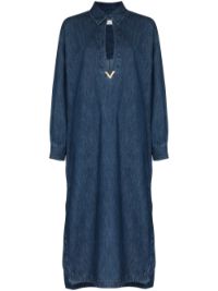 ＜Farfetch＞ Valentino VGOLD デニムドレス - ブルー画像