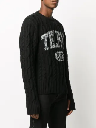 cable-knit logo jumper展示图