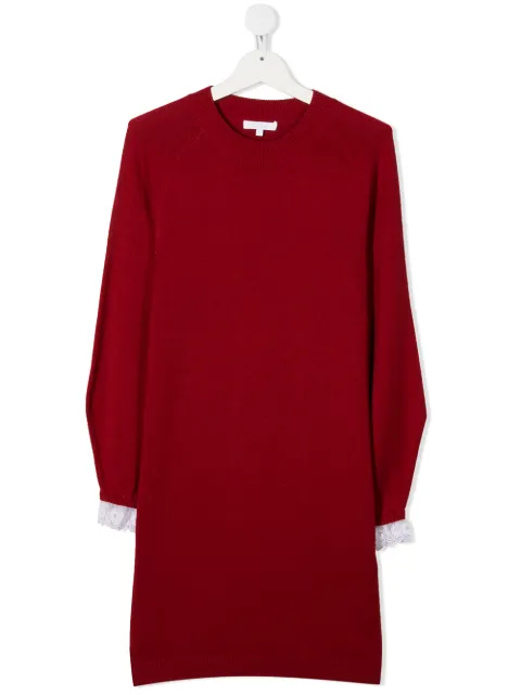 Chloé Kids كنزة طويلة بأطراف دانتيل