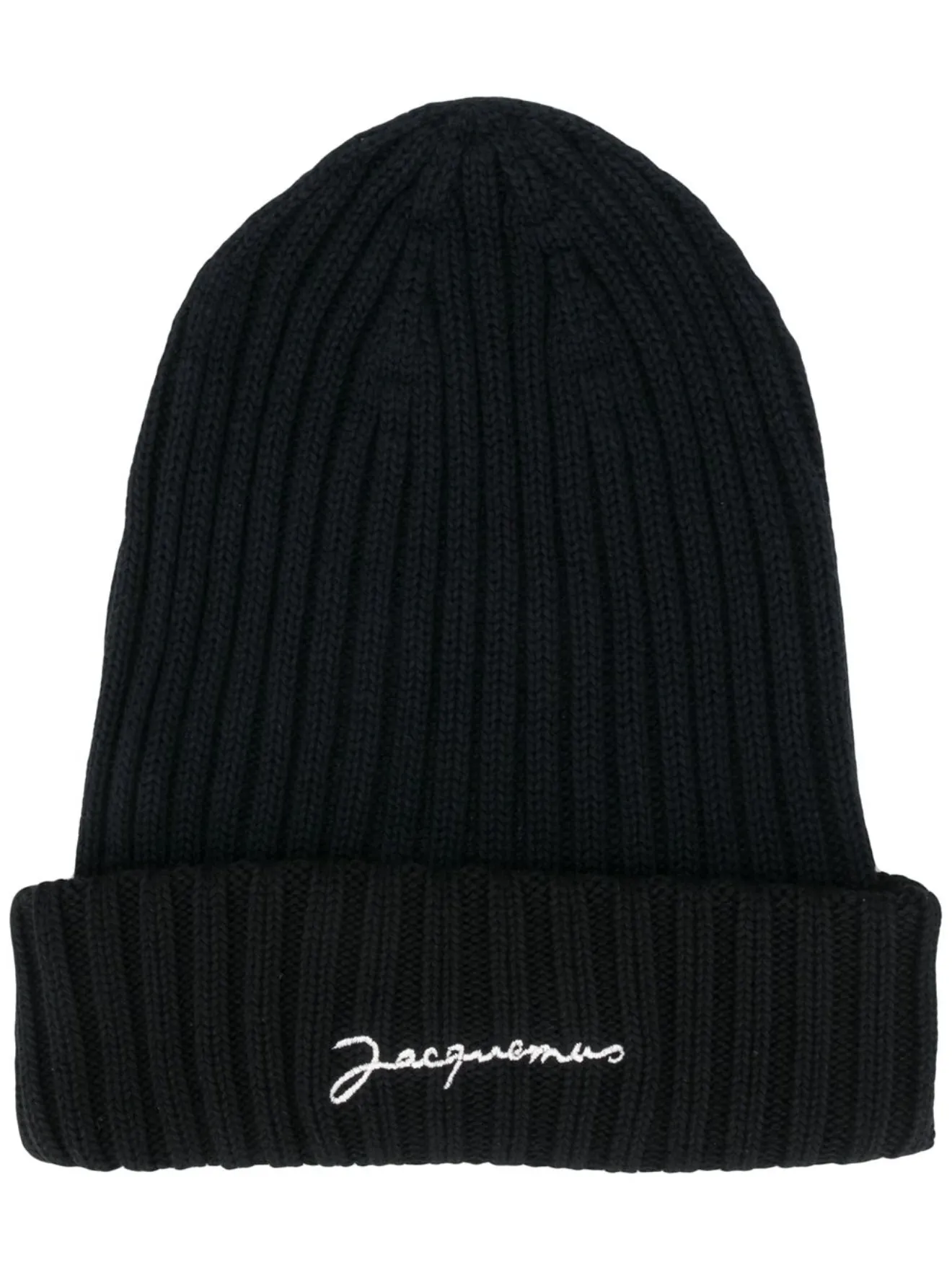 Jacquemus Le ribbed beanie hat black MODES